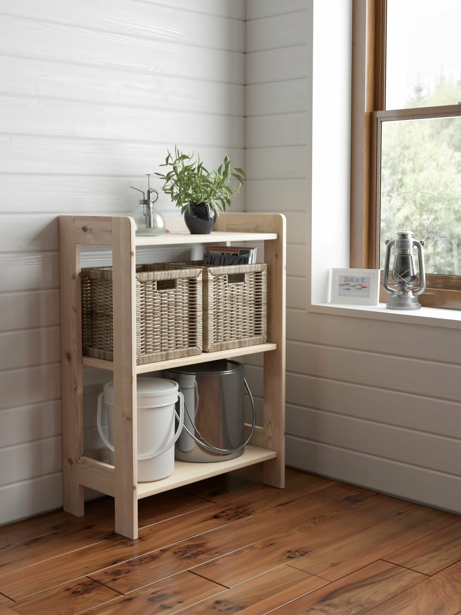 фото Раум покупай с умом / Стеллаж из сосны с полками, открытый МС-7 "Карелия", 630х330х890