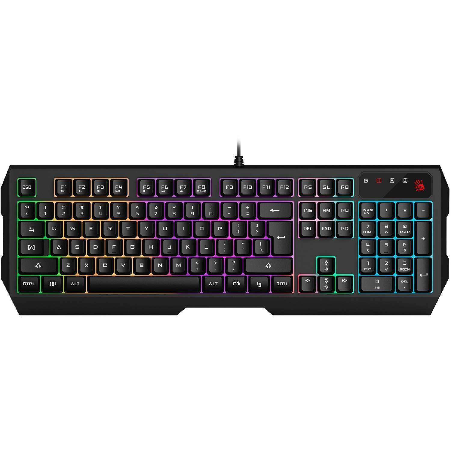 Клавиатура A4Tech Bloody B135N черный USB Multimedia for gamer LED (подставка для запястий) (B135N) — фото 18