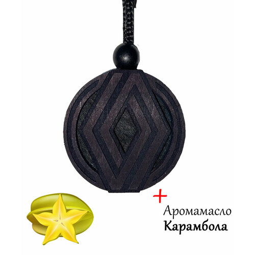 Ароматизатор в автомобиль / освежитель воздуха в машину диск черное дерево Renault, аромат №41 Карамбола