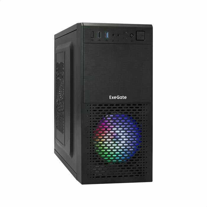 Компьютерный корпус EXEGATE Evolution mEVO-7807 Black, mATX, NoPSU, 1xU2, 1xU3, 1x120mm RGB