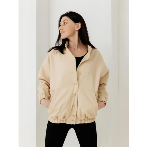  бомбер , размер 42, бежевый