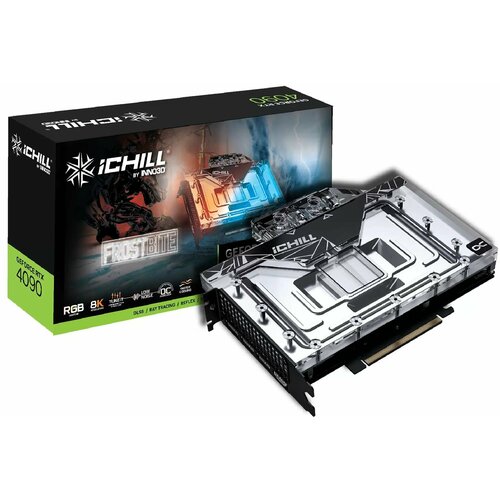 Видеокарта INNO3D RTX4090 ICHILL FROSTBITE PRO 24GB GDDR6X 384-bit DPx3 HDMI Water Block Tubing RTL