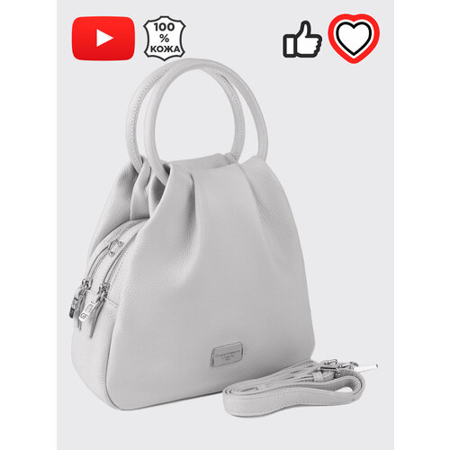 Сумка багет GIORGIO FERRETTI, фактура зернистая, белый, серый сумка женская натуральная кожа италия 2019091a d15