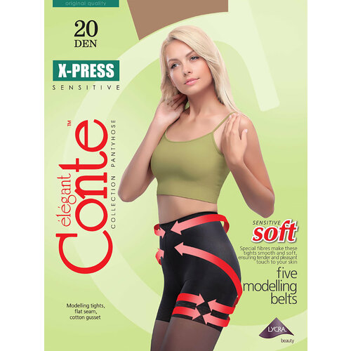 Колготки Conte elegant X-Press, 20 den, размер 4/L, бежевый