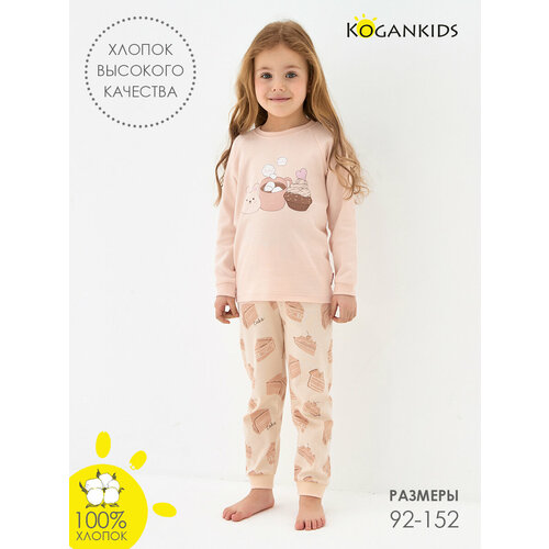 фото Пижама kogankids, размер 104 / 4 года, розовый