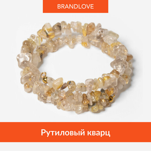 Жесткий браслет BL Jewelry Freeform, кварц, хризоколла, турмалин, яшма, янтарь, лазурит, гранат, коралл, 1 шт., размер 16 см, золотой