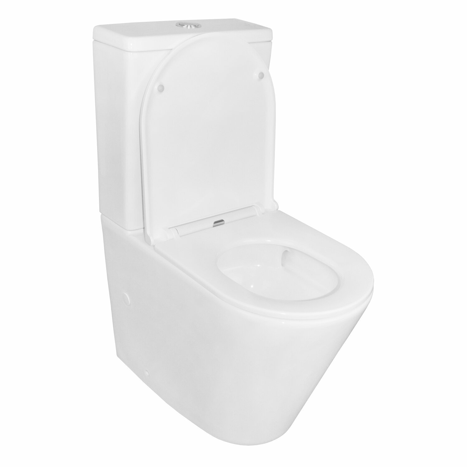 фото Унитаз-компакт Azario Vetro 355х605х825 напольный, безободковый, слив "торнадо", в комплекте с бачком и быстросъемным сиденьем микролифт (AZ-2149- UQ)