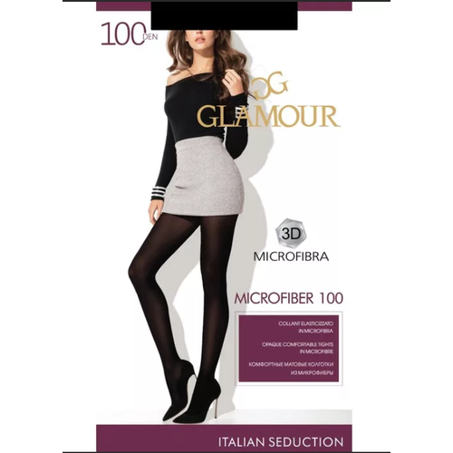 фото Колготки glamour microfiber, 100 den, размер 2, чёрный