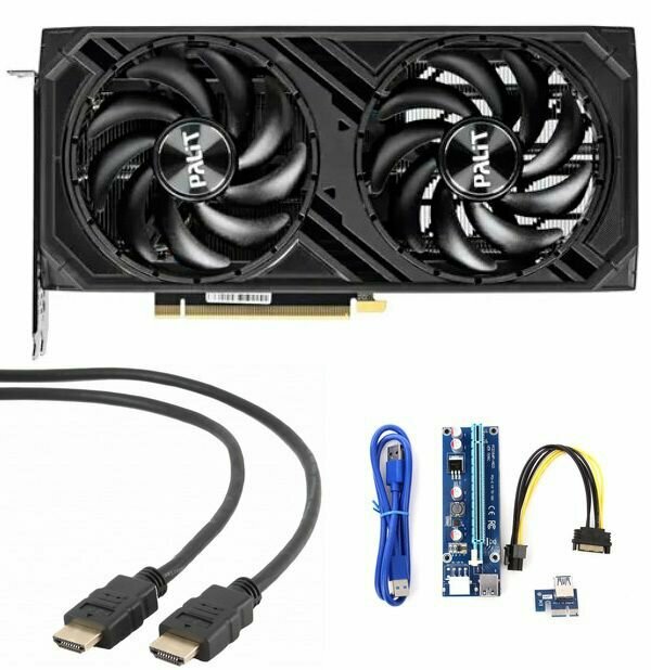 Palit nVidia GeForce RTX4060 TI Dual GDDR6 PCI-E 2310MHz 8192Mb 18000Mhz 128-bit HDMI DP NE6406T019P1-1060D