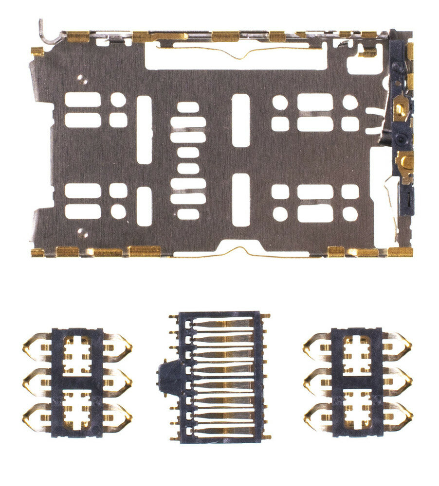 Разъем Nano-Sim+MicroSD 27-28mm x 16-17mm x 1,35mm Honor 10 Lite и др.