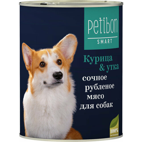 Четвероногий Гурман 08255 Petibon Smart кон. длЯ собак рубленое мясо Курица и утка 100г, 93841 (22 шт)