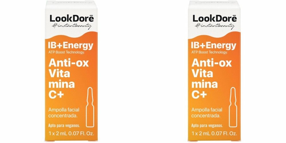 LookDore Концентрированная сыворотка в ампулах Ib Energy моментального восстановления, с витамином С, 1х2 мл, 2 уп