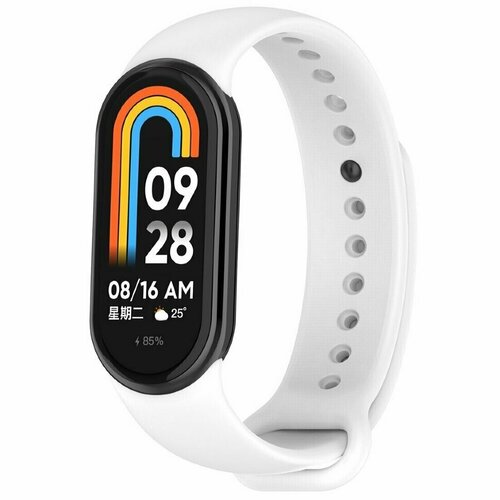 Силиконовый ремешок для Xiaomi Mi Smart Band 8, Xiaomi Mi Band 8 (белый) кабель xiaomi mi smart band 4 charging cable черный