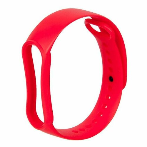 Силиконовый ремешок для модуля Xiaomi Mi Band 5 (21), красный, на кнопке