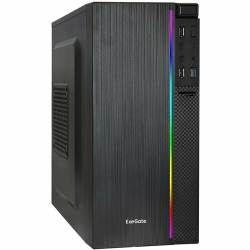 Компьютерный корпус EXEGATE Evolution mEVO-9302 Black, mATX, NoPSU, 2xU2, 1xU3, RGB Stripe