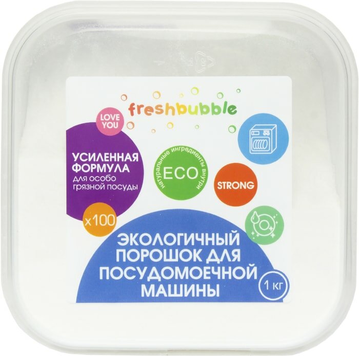 Порошок для посудомоечных машин Freshbubble Strong 1кг - фото №7