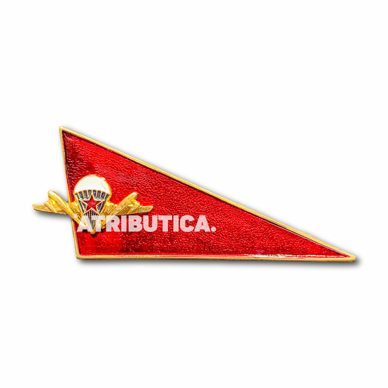 Эмблема ( Уголок Флажок ) ВДВ СССР На Пилотку ( Берет ) (Красный / Усики)