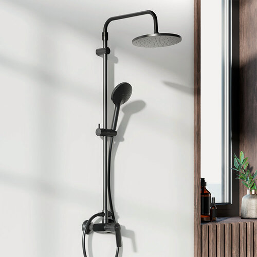 Изображение товара Душевая система Damixa Jupiter, нержавеющая сталь/латунь, PVD-покрытие, черная