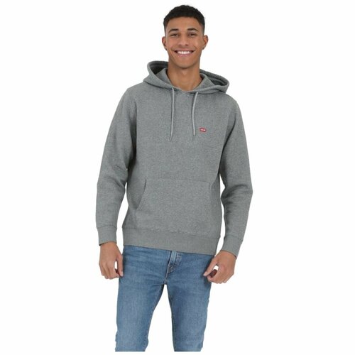 Худи Levi's, размер L, серый hoodies men sweatshirt spring pocket slim fit patchwork zip hooded sweatshirt men long sleeve sports fitness running sweatshirt