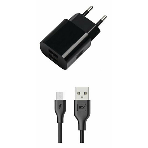 Сетевое ЗУ Exployd micro USB 3.1A 2.1А+1А 2хUSB чёрный Classic