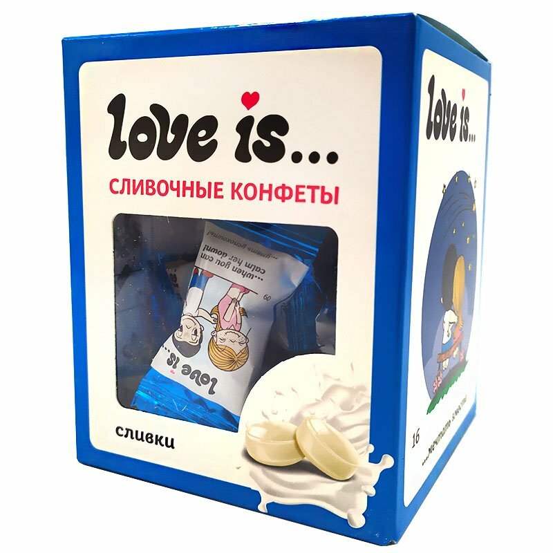 LOVE IS сливочные жевательные конфеты со вкусом сливок 105гр (24)