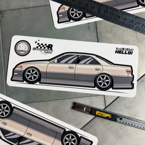 Изображение товара Виниловая наклейка Toyota Mark 2 бежевый JDM 17.5х5.5