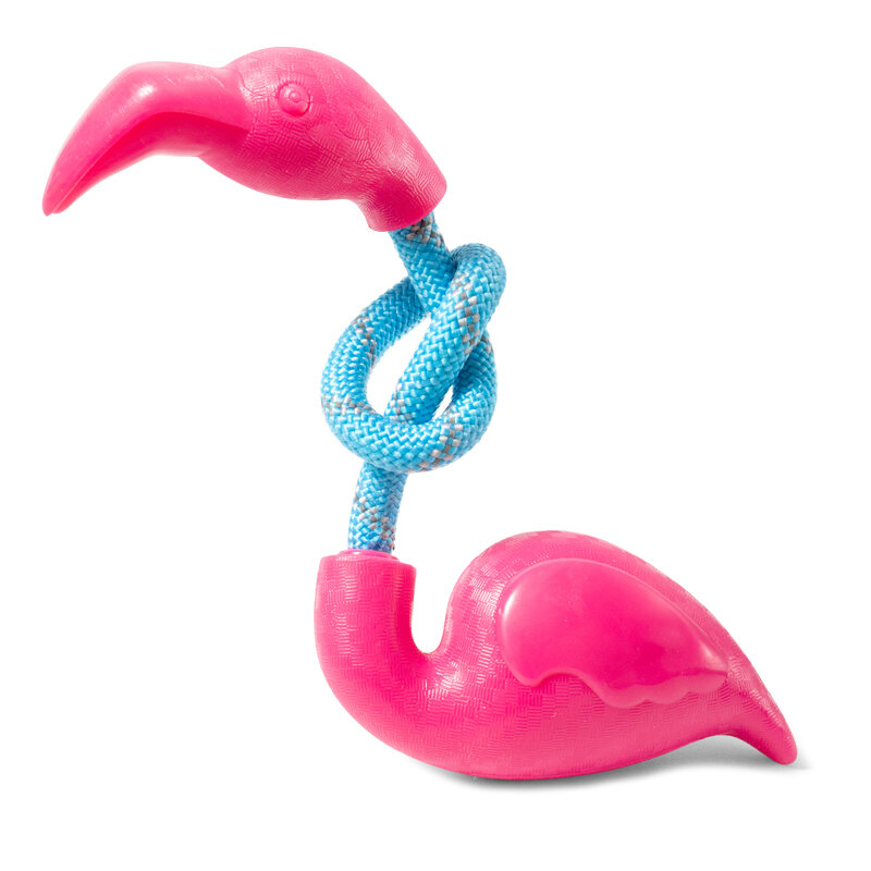 Игрушка для собак Triol из термопластичной резины "Фламинго с веревкой", 235/125мм