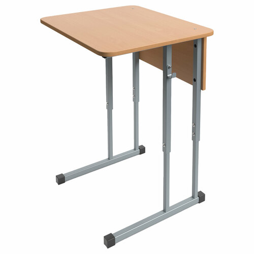 Стол-парта 1 мест. регул.600*500*580-820мм, рост 3-7 универсал. (3-5гр, 4-6гр, 5-7гр.), бук/серый, с закругленными углами (2 упак. места)