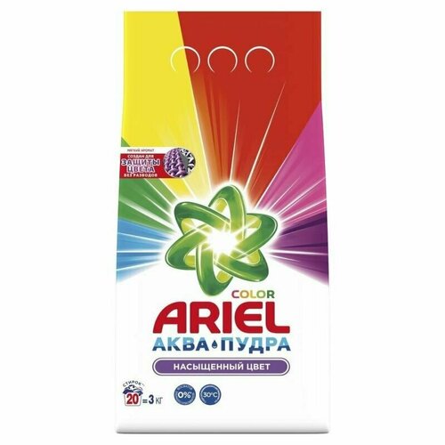 Порошок стиральный Ariel Аква Пудра Color автомат 3кг для цветного белья