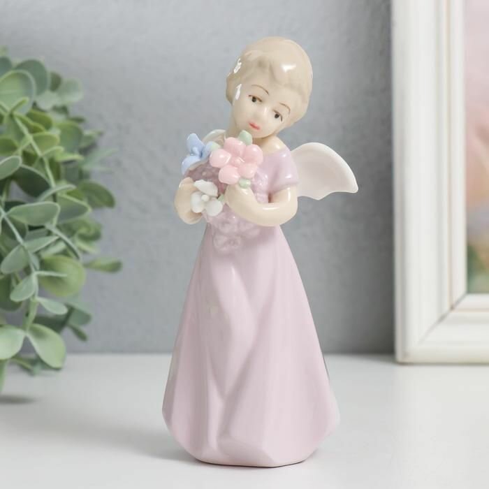 Статуэтка Девочка Ангел с цветами цвет розовый 135 см