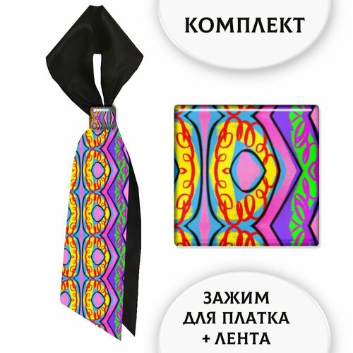 фото Зажим для платка, розовый, зеленый нет бренда