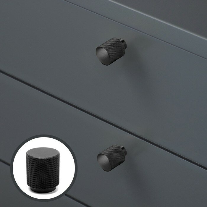Ручка кнопка CAPPIO PK330, d=30 мм, цвет черный 9905879 - фотография № 1