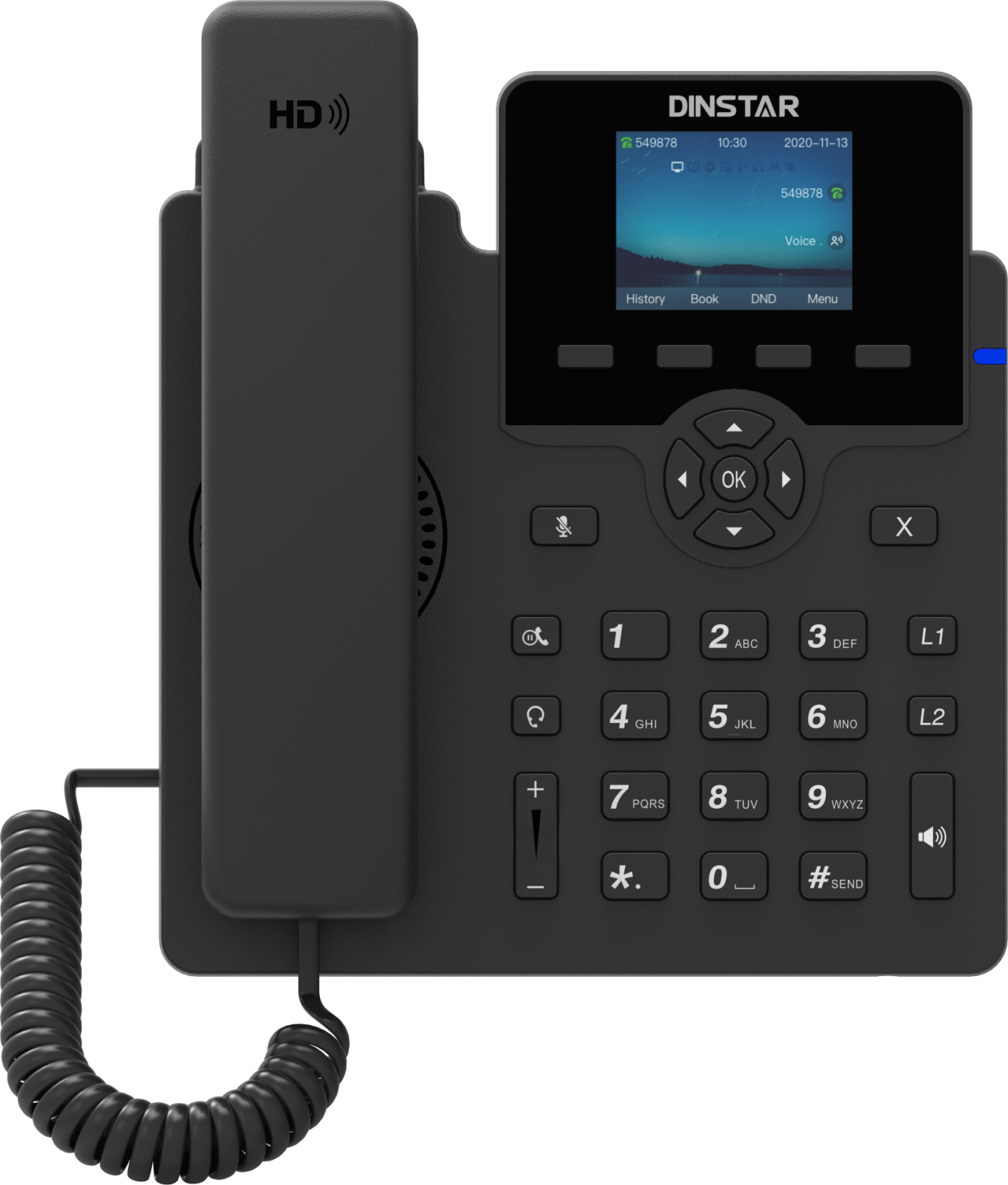 IP-телефон Dinstar C62UP 6 SIP аккаунтов цветной дисплей 24 дюйма конференция на 5 абонентов поддержка EHS и POE.