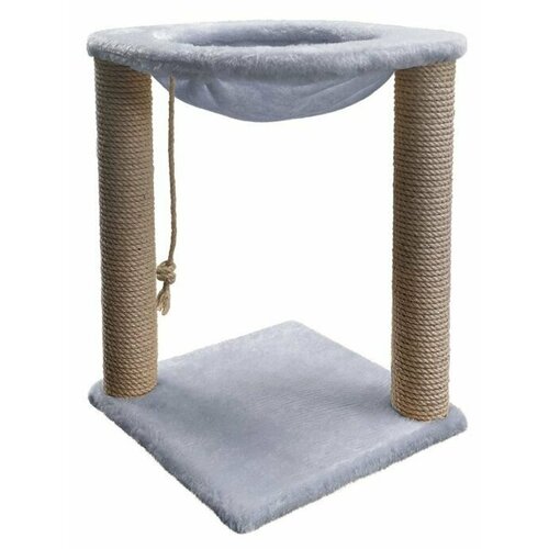 Зверье МОЕ Когтеточка-столбик №1 полка джут серебро