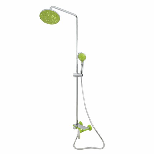 CALORIE / Душевая система с тропическим душем комплект со смесителем: стойка, смеситель, лейка, для душевой кабины, ванны / Код 12518