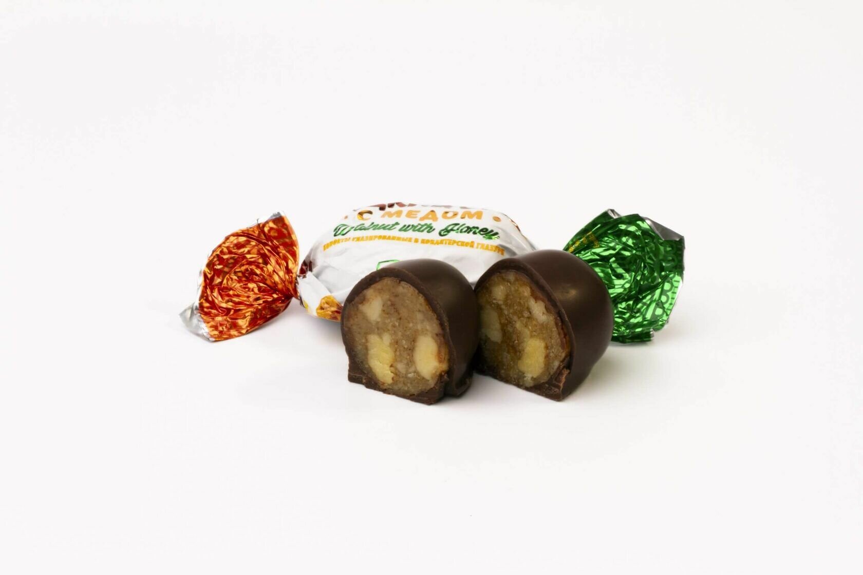 Конфеты шоколадные Грецкий орех с медом 1кг EcoFoods - фотография № 2
