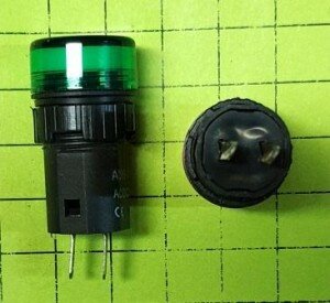 фото Светодиодная лампа индикатор AD-16-16 12V Зеленая