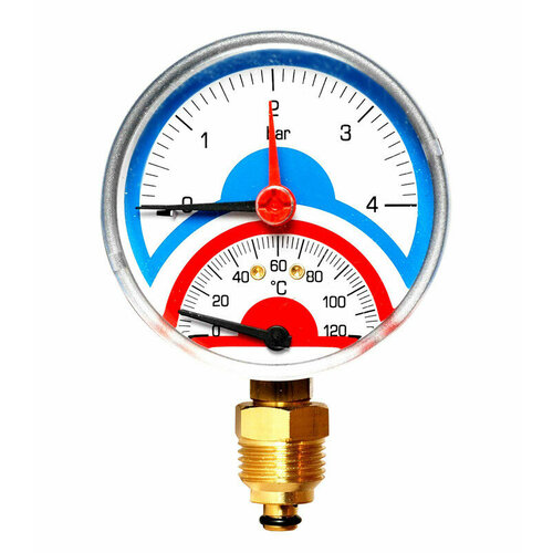 Термоманометр радиальный 80 мм 1/2, 4 бар, 120°C Watts FR 828 (10009473)