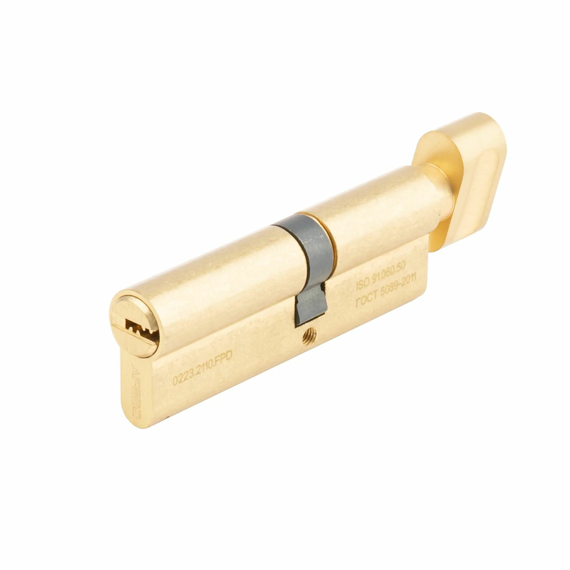 Цилиндр Apecs Pro 50х40 мм ключ/вертушка цвет золото