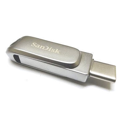 Флешка SanDisk Ultra Dual Drive Luxe USB/Type-C 64 ГБ, 1 шт, серебристый