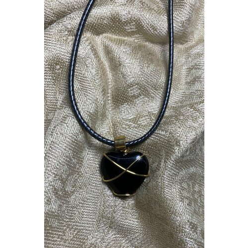 Колье VALERON, стекло, искусственный камень, длина 45 см, черный