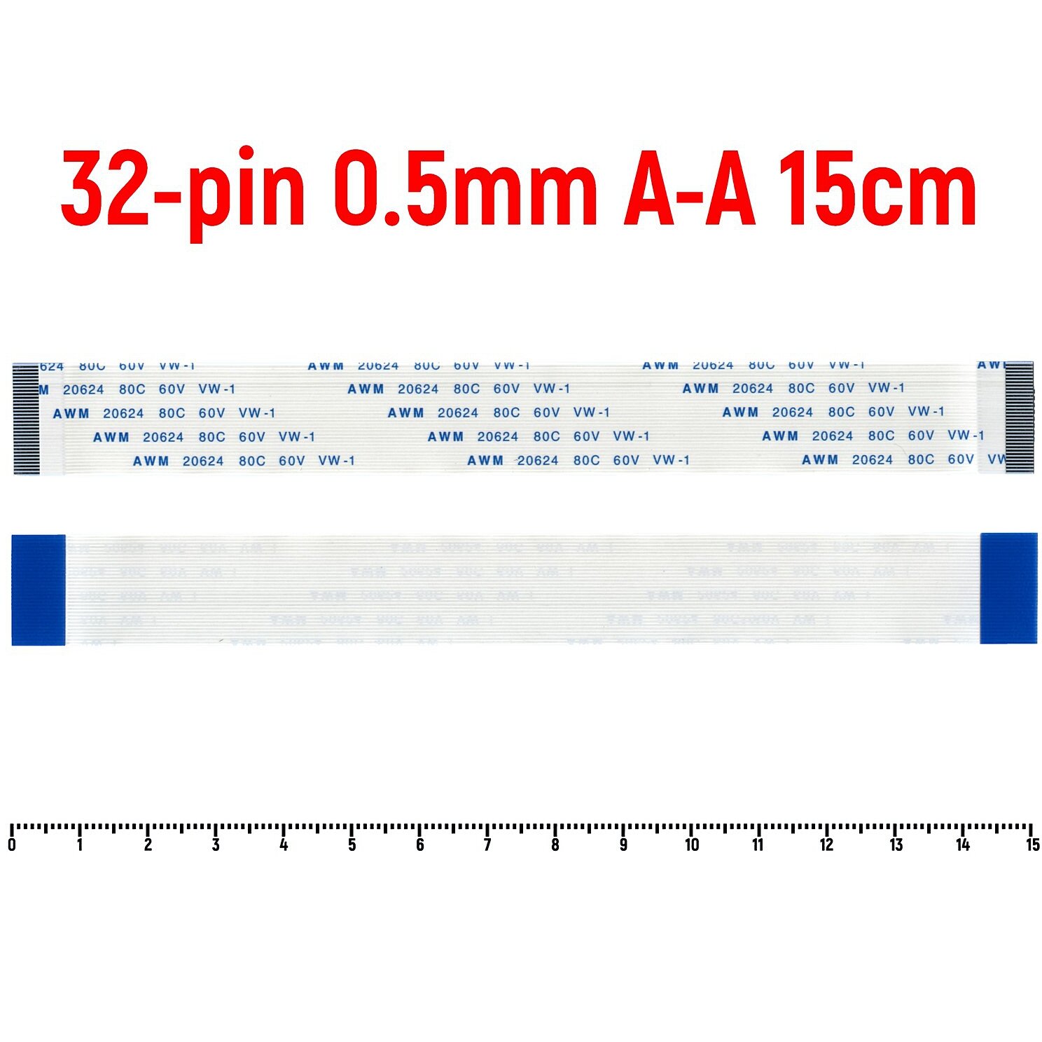 Шлейф FFC 32-pin Шаг 0.5mm Длина 15cm Прямой A-A