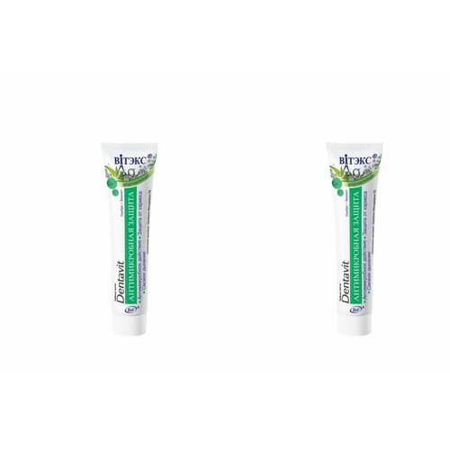 Витэкс Dentavit Зубная паста F Антимикробная защита Серебро и эвкалипт 160г, 2уп.