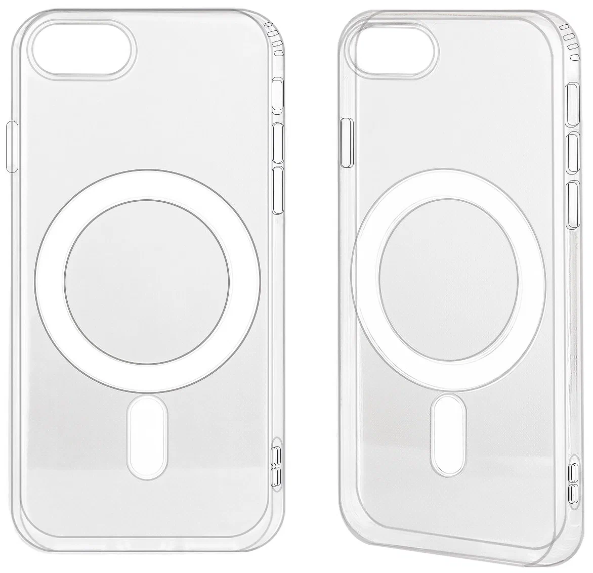 Чехол силиконовый для Apple iPhone 7 / 8 / SE 2020 Magnetic Case MagSafe Clear Прозрачный