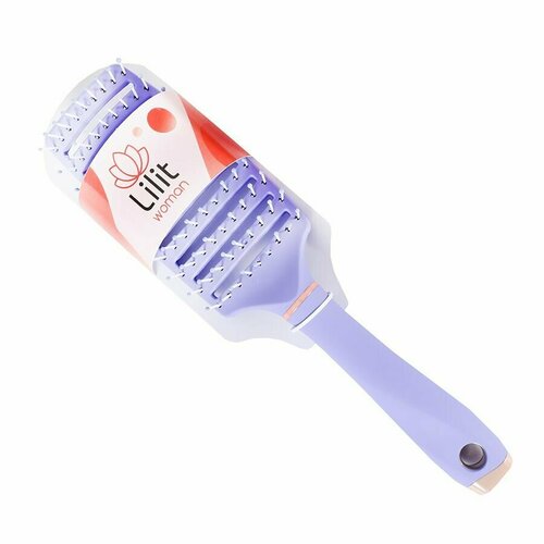 Расческа массажная Lilit, цвет: сиреневый, 25.6х7см