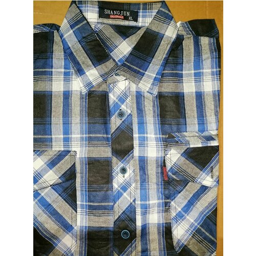 фото Рубашка , размер xl-48, черный, синий милена