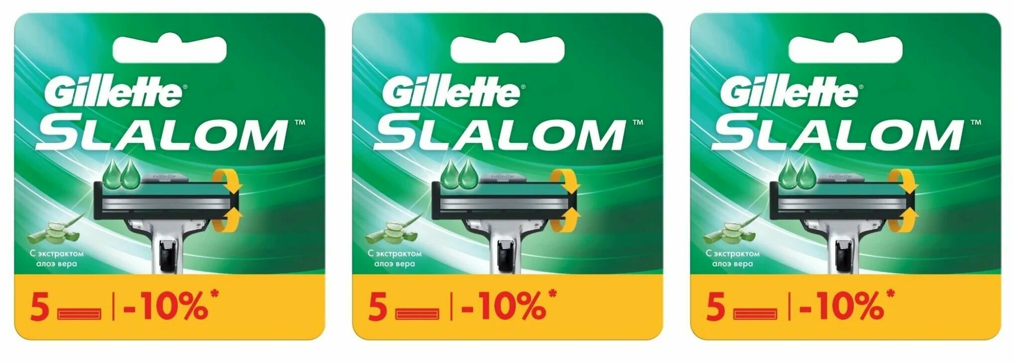 Сменные картриджи для бритья Gillette Slalom, 5 шт. - фото №1
