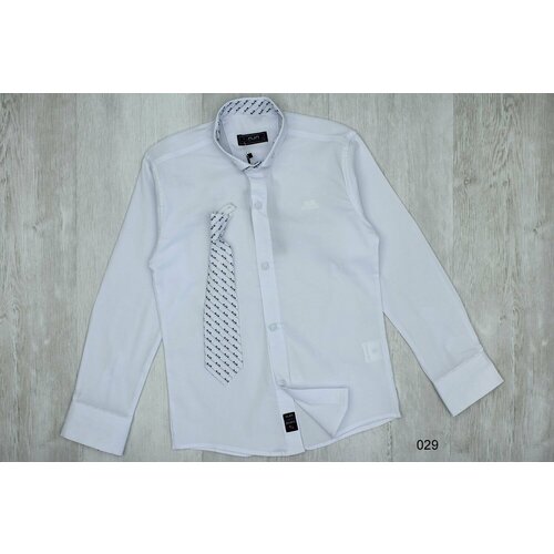 фото Школьная рубашка njn, размер 12 лет, белый