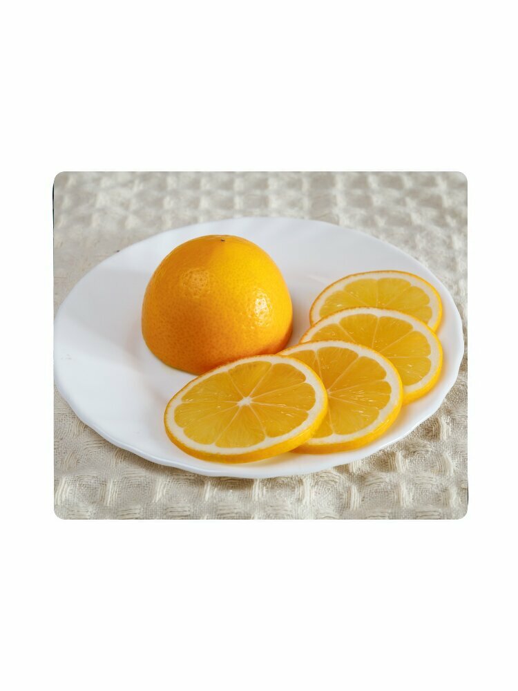 Коврик для мыши с принтом "Лимон, фрукты, резанный" 25x20см.