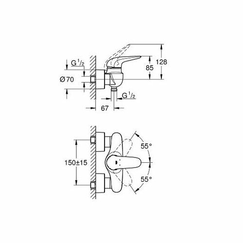 Смеситель для душа Grohe Eurostyle белый (23722LS3)